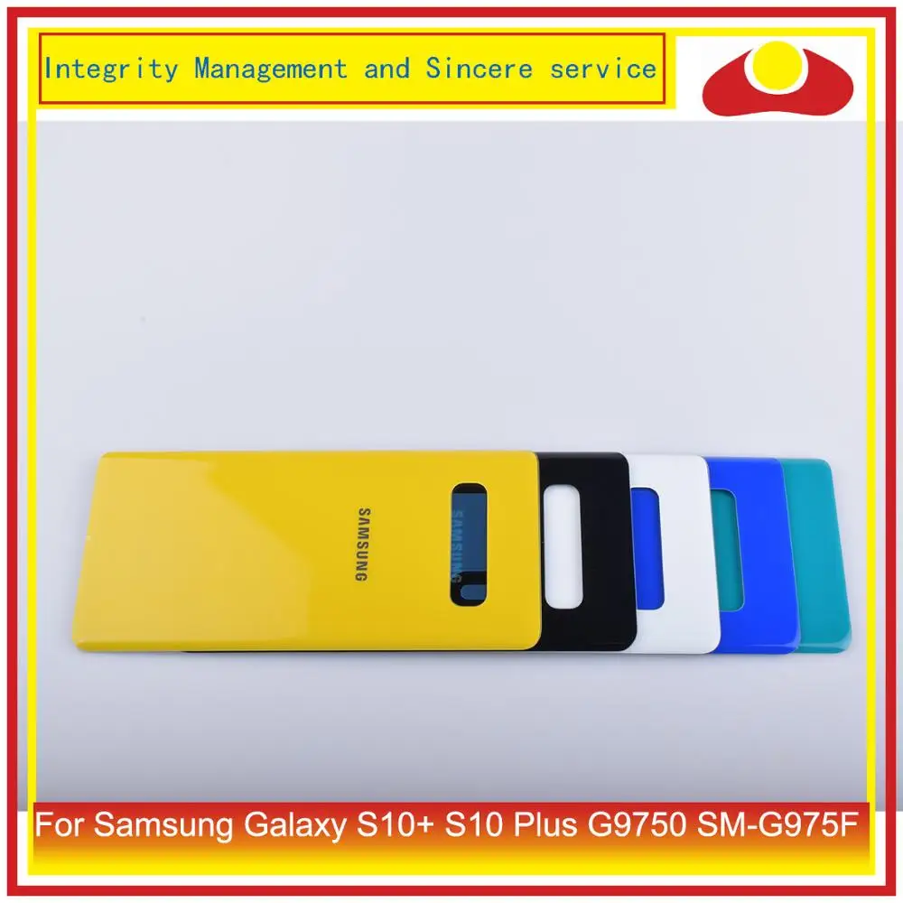 10 шт./лот для Samsung Galaxy S10 + Plus G9750 SM G975F корпус батарейного отсека задняя стеклянная