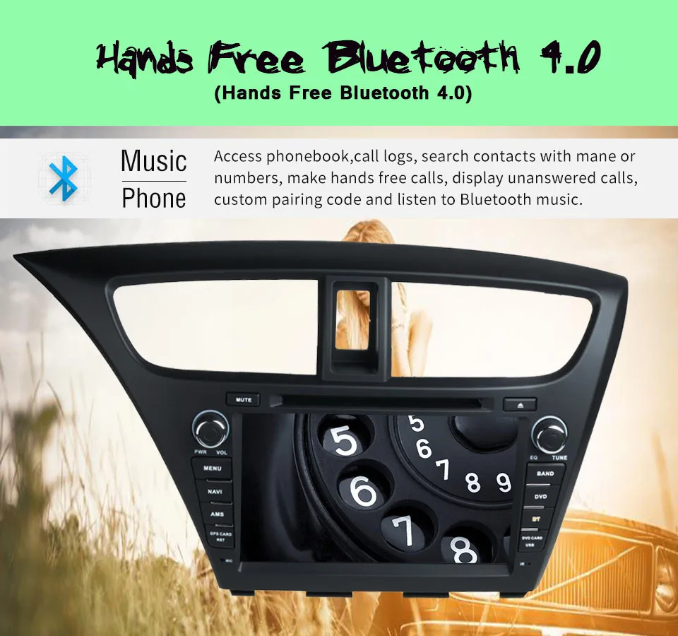 Sale 8" HD 1024*600 Octa Core Android 8.1 Car DVD Radio GPS Navigation Player for Honda Civic Hatchback 2014 2015 DVR Automotivo 4