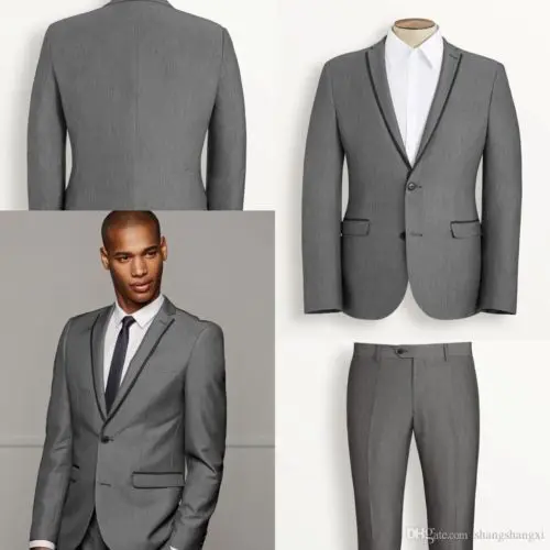 2018 Nouveau Noir Slim Smokings de Marié Fit Groomsman/Hommes Costumes Casual Meilleur Homme Costume mariage occidental styles hommes costumes dans Costumes