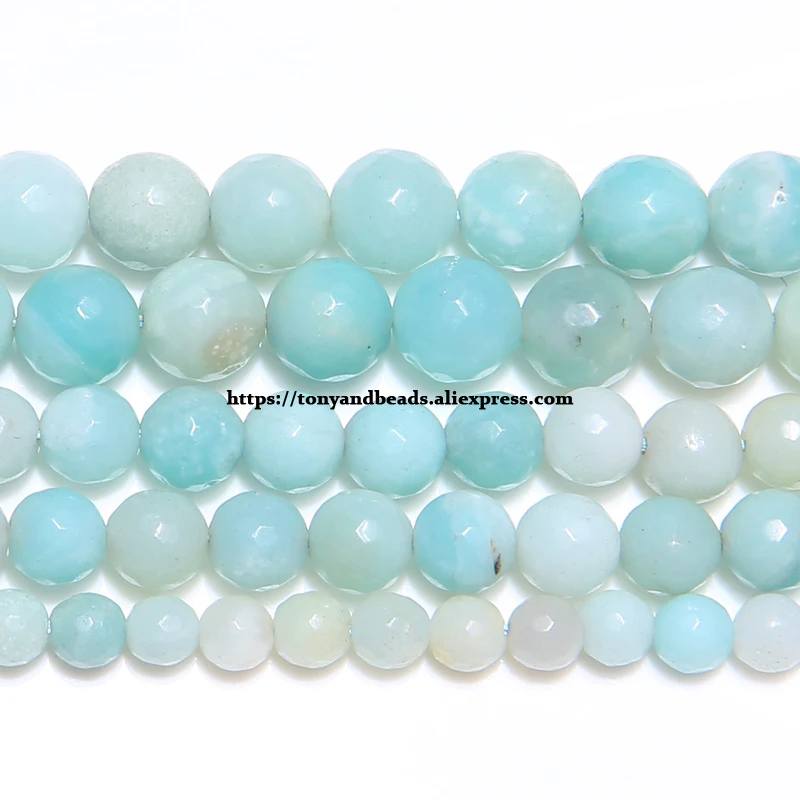 

Free Shipping Natural Lt Blue China Amazonite Stone Round Loose Beads 15" Strand 6 8 10 12mm Pick Size For Jewelry Making