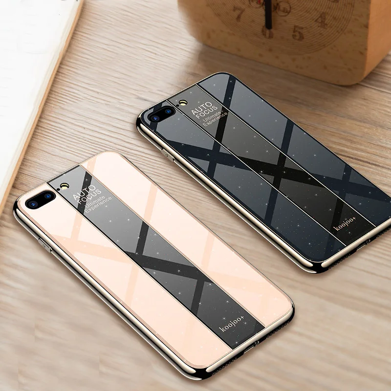 

Phone Case for IPhone 6 6s 7 8 Plus Luxury Shockproof Plating TPU+PC Glass Mirror Back Cover for IPhone 8 8 Plus 7 7 Plus Cases