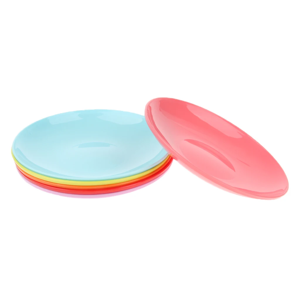 6Pcs Outdoor Camping Cooking Picnic Dishes Round Portable Stackable Plates 6.5inch for Travel Camping Picnic BBQ Fishing