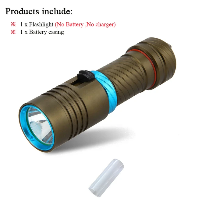 Высокомощный светодиодный водонепроницаемый фонарик для подводного плавания, подводный фонарь, 10000лм, XML, L2, светодиодный, алюминиевый, плавная регулировка яркости - Испускаемый цвет: Package A2