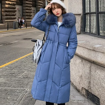 

2019 Winter Thick Slim Fur Hooded Down Parkas Wear winter jacket women Women Plus Size Warm Jacket