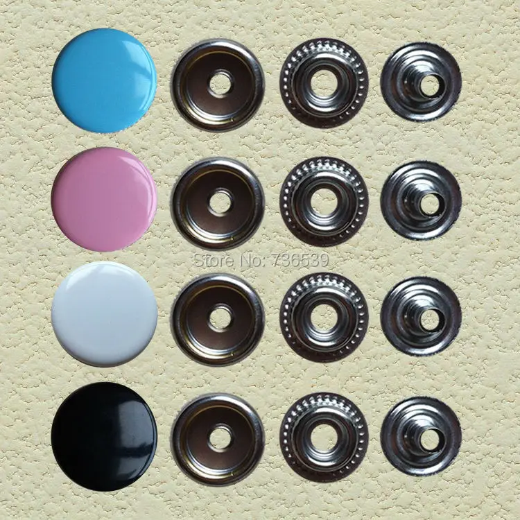 FREE SHIPPING 1000sets 15mm 201+installation tools brass colorful cap