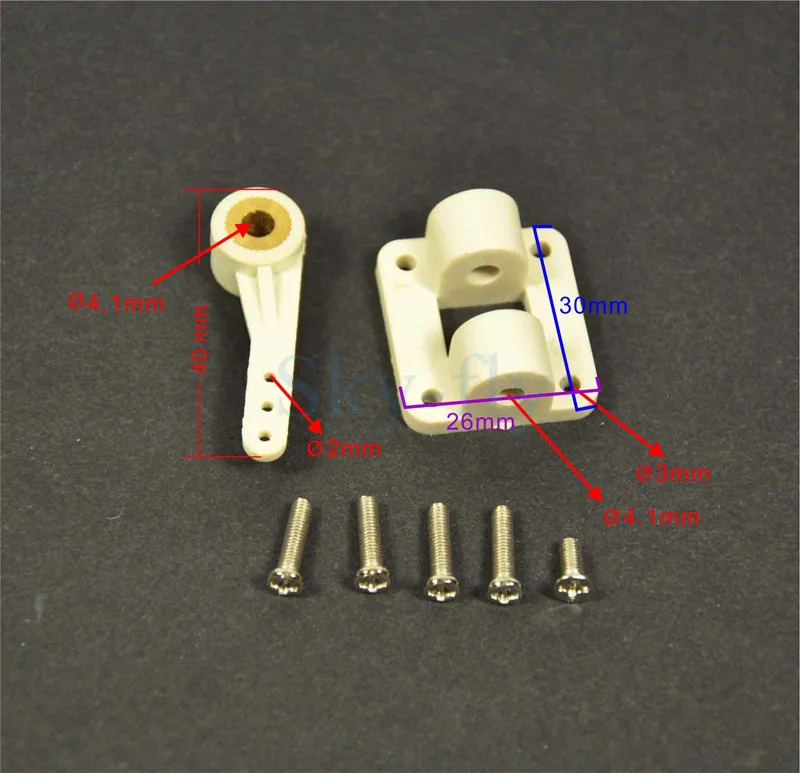 

1pcs RC Model Aircraft DIY One Way 4mm 40mm Landing Gear Rocker Arm With Front Wheel Steering Seat Base