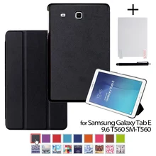 Para Samsung Tab 9.6 E T561 Auto Cubierta De Cuero del Sueño caso funda Para Samsung GALAXY Tab 9.6 E T560 SM-T560 + protector film + stylus
