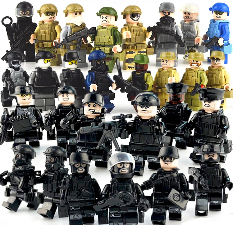 

200g/set Compatible legoed Military Special Forces Soldiers ww2 SWAT team figures building blocks toys world war 2 minifigured