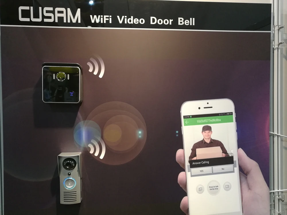 CUSAM Smart Wireless WiFi Video Doorbell 720P HD Camera Door Phone Intercom Two Way Audio Night Vision Motion Sensor Battery