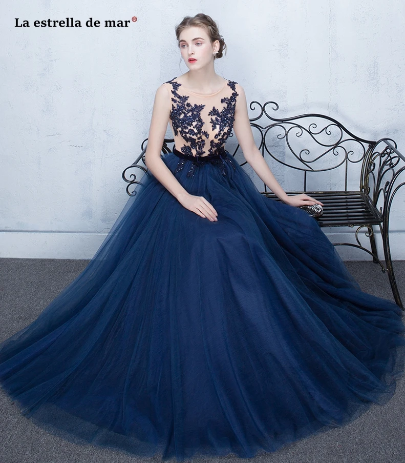 Халат demoiselle d'honneur pour femme 2019 новый глубокий вырез тюль бисером линия темно-синий, бордовый длинные платья подружек невесты Плюс Размер