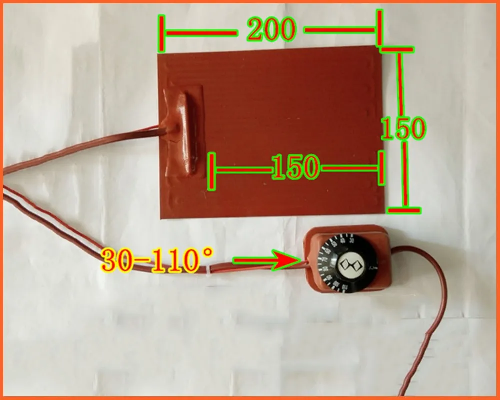 200* 150mm220V ручка контроля температуры FPB разделительный экран сокровище, нагревательная пластина силиконовый Нагреватель pad элемент гибкий термостат