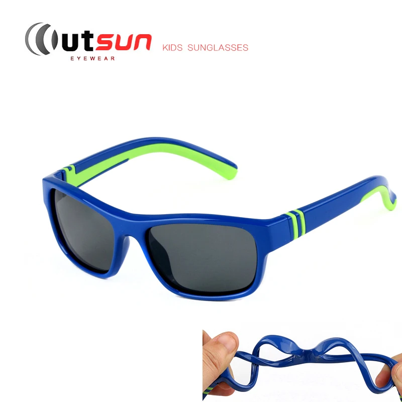 OUTSUN 2017 Soft Rubber Kids Polarized Sunglasses Brand Designer TR90