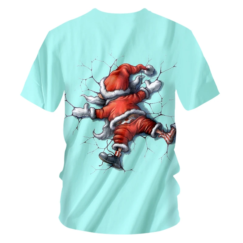 OGKB мужские новые рождественские футболки с круглым вырезом животными 3D принтом