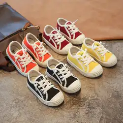 2019 Новая Осенняя детская парусиновая обувь для девочек и мальчиков, модная детская удобная подошва, Прогулочные кроссовки, нескользящая