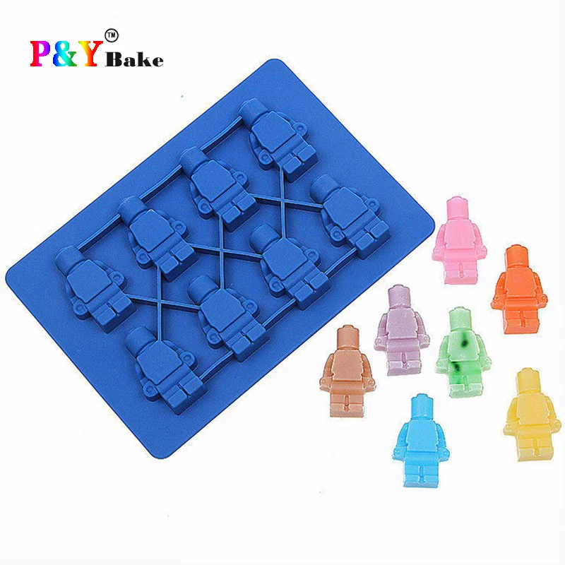 1 PC Square Lego Toy Brick Shape Ice Cube Mold Silicone Chocolate Fandant Bakeware Decoration DIY Tools happy baking |