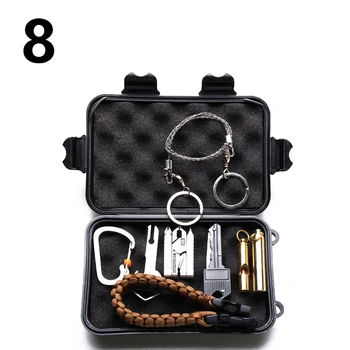 

1PC Multifunction Pocket Tool 7-piece Set Kits Mini Folding Pliers Whistle Storage Box Outdoor Camping Portable Survival Tool