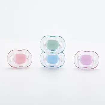 Baby Silicone Pacifier Soothing Infants Bite Chew Supplies Newborn Comfort Appease Nipple Flat Teat Pacifiers 1