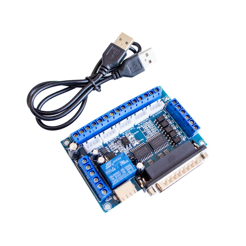 

CNC 5 Axis Stepper Motor Driver Interface Board With USB Cable Optocoupler Isolation For MACH3 Engraving Machine Dropshipping
