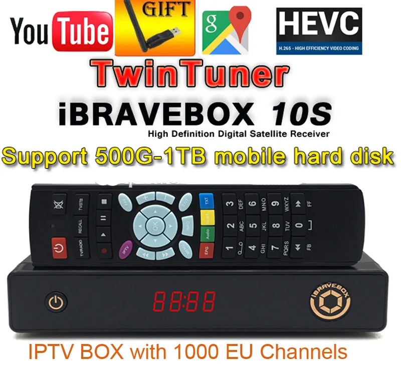 iBRAVEBOX F10S+1year Subscribe+1pc wifi H.265 Ultra IPTV box Satellite TV Receiver Europe Arabic IPTV BOX than IP-S2