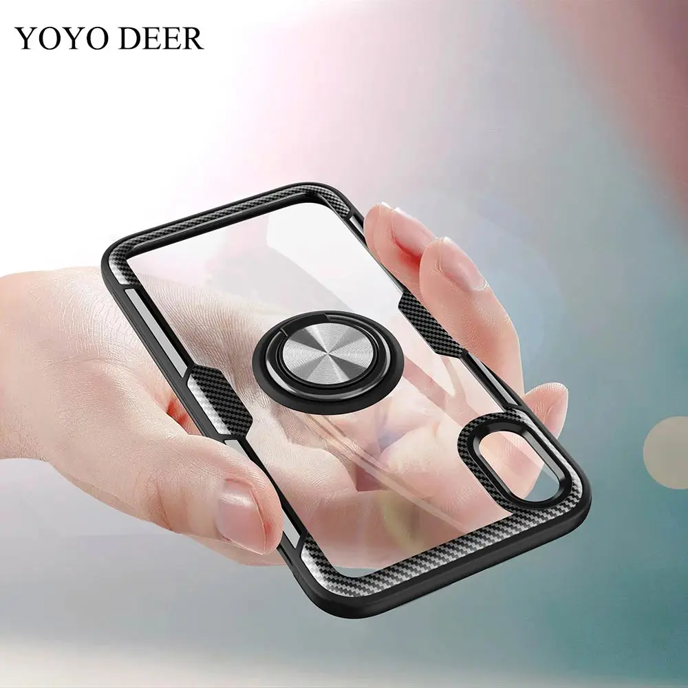 

YOYODEER Clear Phone Case for Apple iPhone X XS Max XR Luxury Magnetic Car Holder Fundas Housing Coque Back Cover for iPhoneX