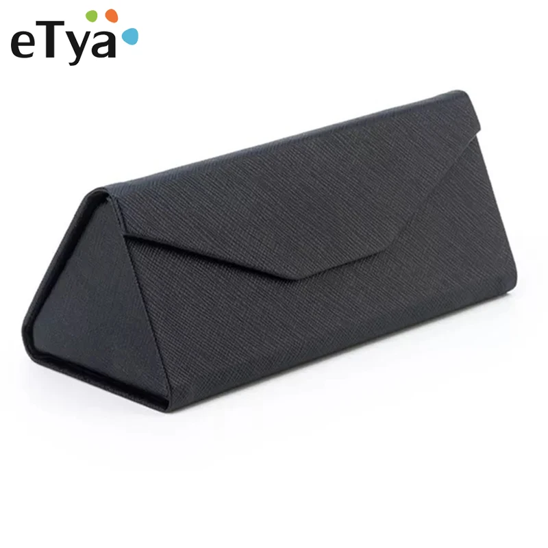 

eTya Portable Vintage Leather Eye Glasses Box Bag Case Fold Eyewear Protector Box Pouch Holder Travel Men Women Eyewear Cases