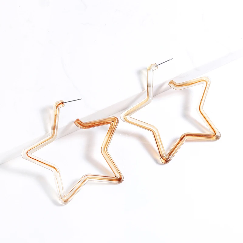 

New Hot Sale Brincos Female Earrings Star shape Drop Earring Resin Earrings for Women Elegant Jewelry Christmas gifts Wholesale
