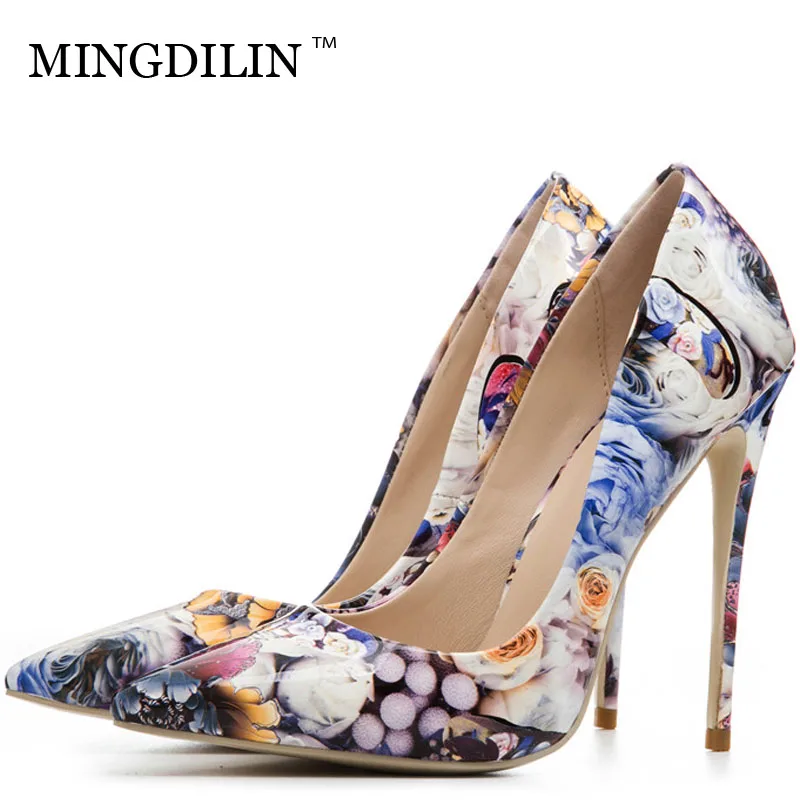

MINGDILIN Sexy Women's High Heels Shoes Plus Size 33 43 Woman Heel Wedding Shoes Bride Pointed Toe Party Pumps Stiletto Stripe
