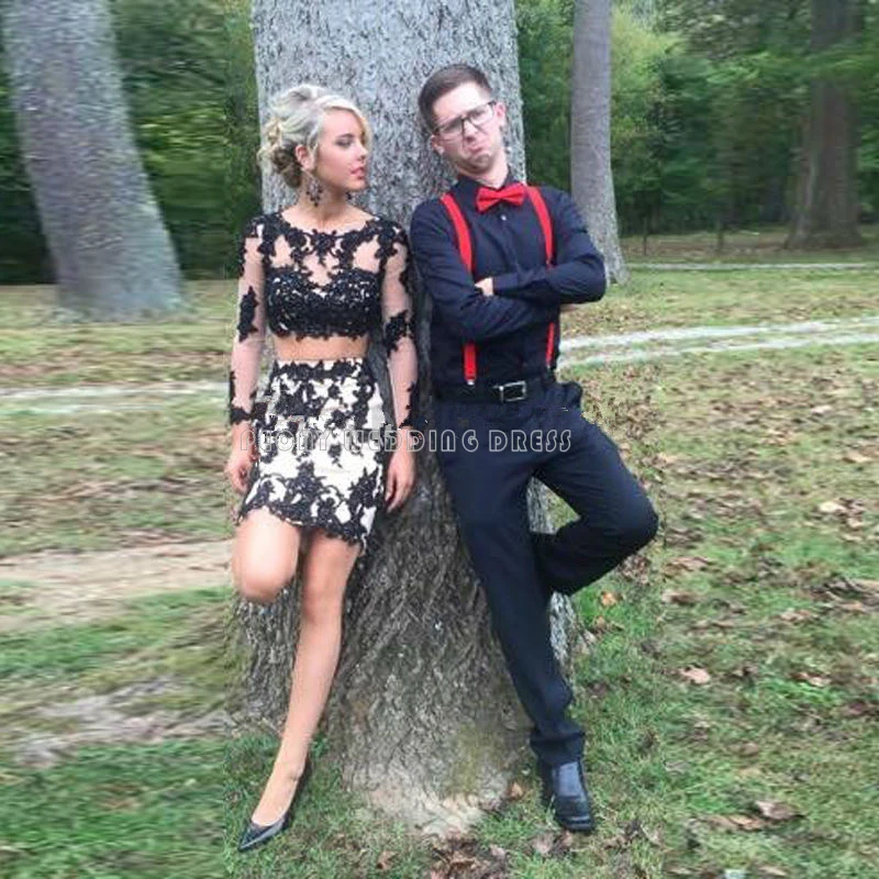 Black Lace Homecoming Dresses 