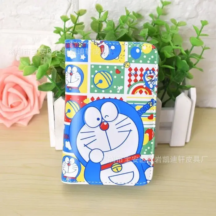 Doraemon кошелек с бантом женские кошельки сумки женские кошельки из искусственной кожи портмоне для монет карты ID держатель мультфильм печать - Цвет: see chart