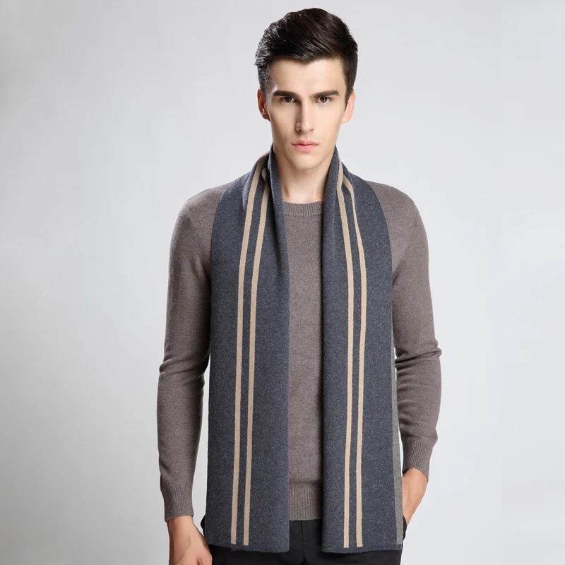 Fashion Winter Men Scarf Hot Sale Thicked Warm Man's Wool Scarf Striped