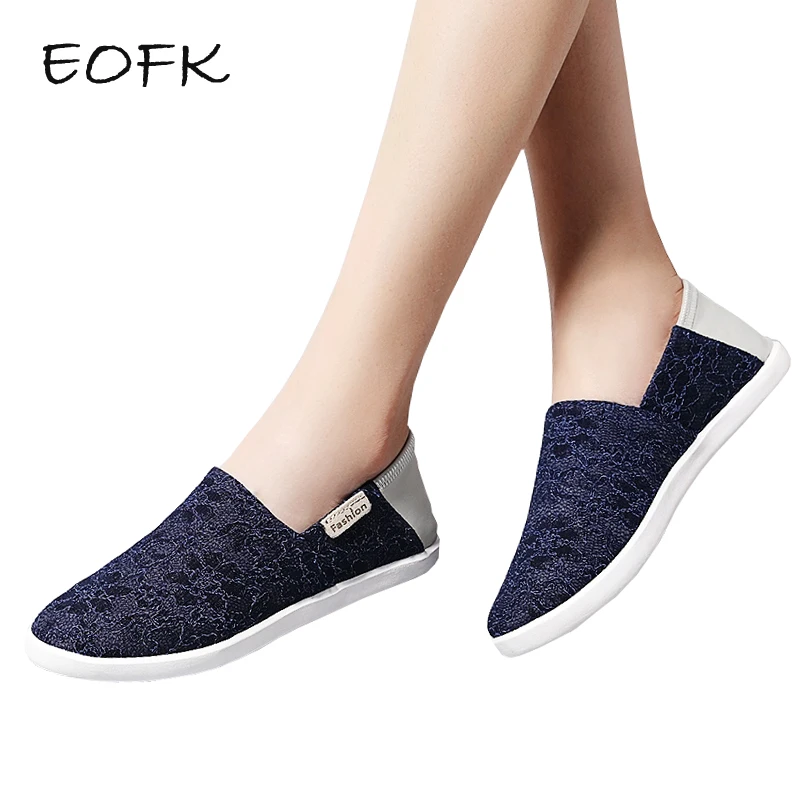 

EOFK 2018 New Women Loafers Flat Lace Moccasin Shoes Woman Slip On Elegant Sweet Ladies Shoes Casual Flats Women's Moccasins