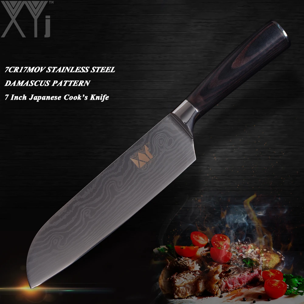 

XYj Hot Sale Stainless Steel Kitchen Knife High Carbon Blade Pakka Wood Handle Kitchen Knives Stainless Steel Cooking Tools