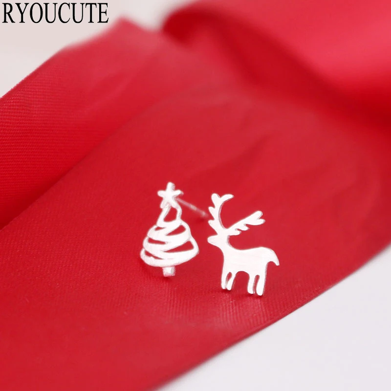 

Fashion 925 Sterling Silver Christmas Tree Elk Earrings for Women sterling-silver-jewelry Brincos Pendientes Wedding Jewelry