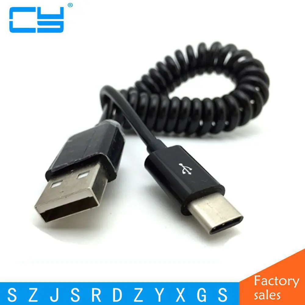 1 м 3 м растягивающийся USB-C 3,1 type C штекер для стандартного USB 2,0 Мужской кабель для передачи данных для мобильного телефона Nokia N1 innos D6000 Letv 1 pro