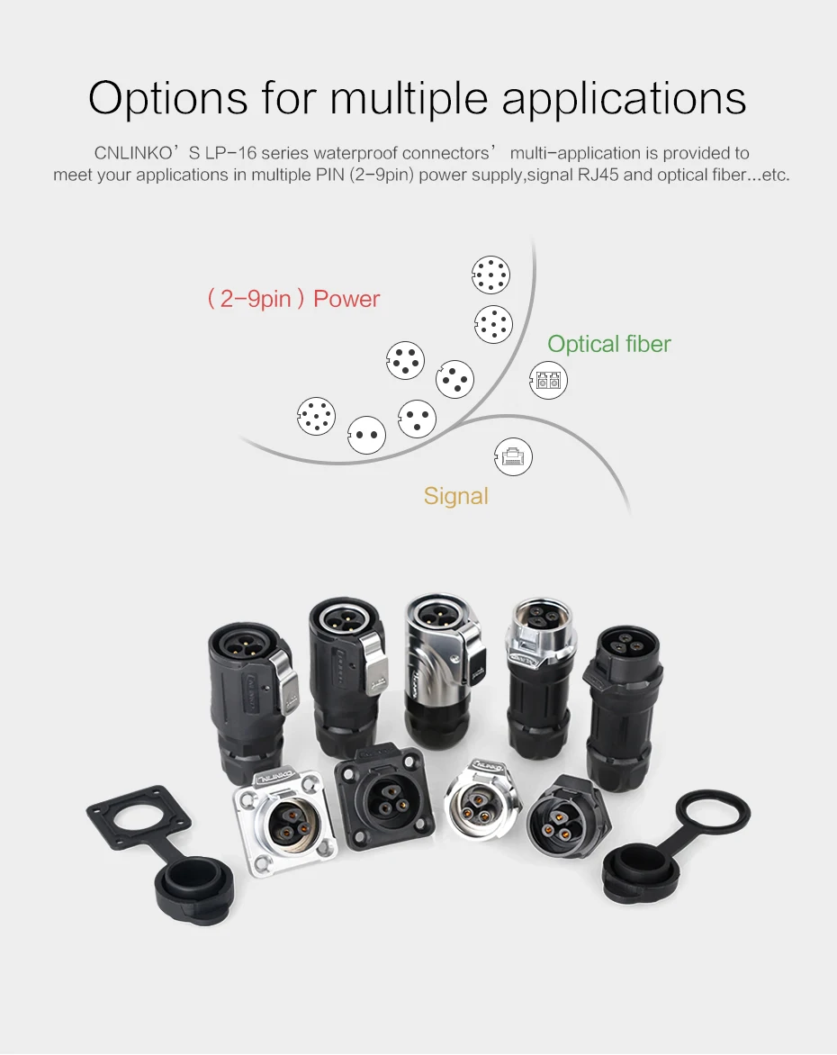 Lightning соединительный кабель низкого напряжения 10A DC Jack power 2 3 4 5 Pin IP67 M16 Панель Электрические быстрые разъемы