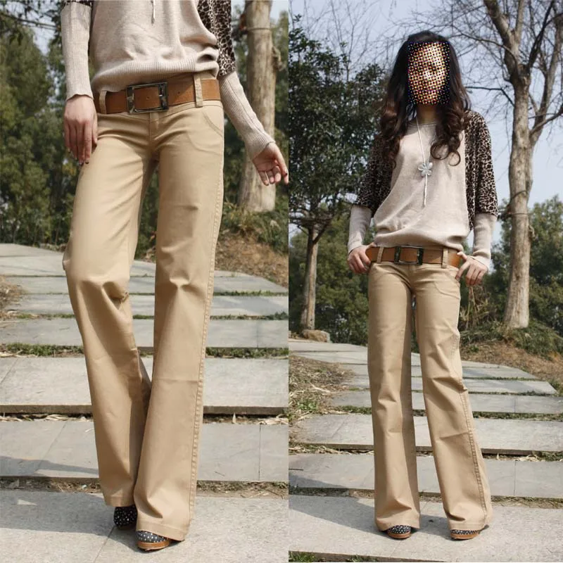 2019 Spring and Autumn new thin straight jeans women casual pants big yards wide leg Trousers fashion pants women A313