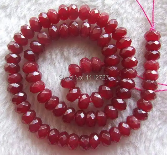 

Accessory Crafts Parts Wholesale Diy Beads New Red Faceted Rondelle Jewelry Making 15inch 5x8mm Semi Finished Stones Balls Gifts