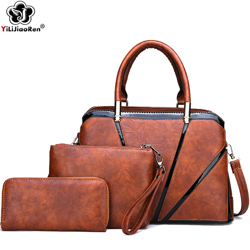 

Fashion Patchwork Women Leather Handbags Sets Luxury Brand Women Bags Designer Shoulder Bag Crossbody Bags for Women Sac A Main