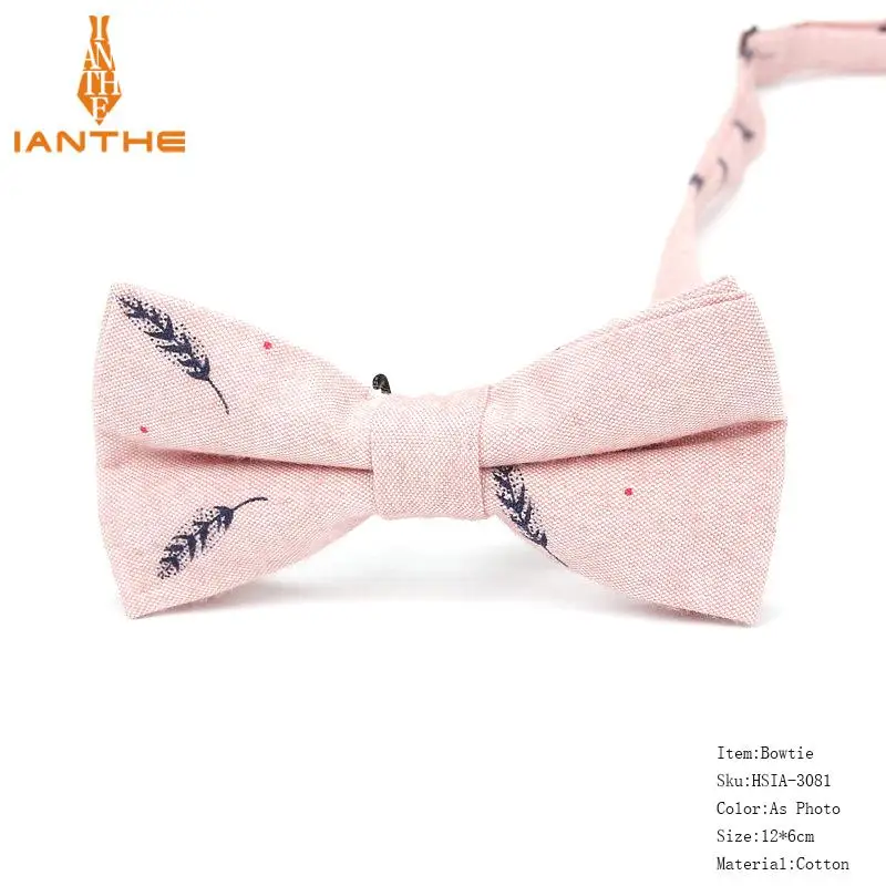 Дизайн птица мужской галстук-бабочка хлопок досуг бабочка ручной работы винтажные, в виде листика печати галстук для смокинга жениха Вечерние подарок - Цвет: IA3081