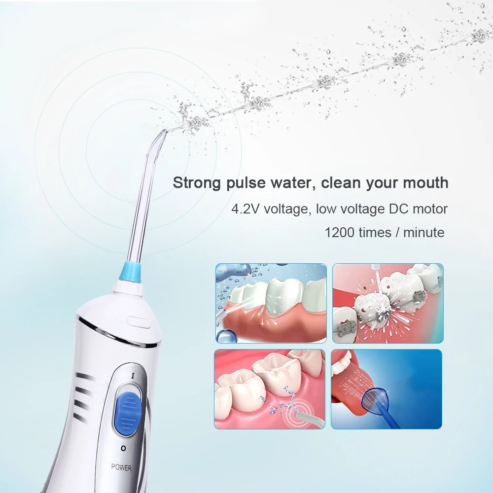 Beste Draagbare elektrische water floss V400 Orale 240ml Tandheelkundige Monddouche Waterstraal Tandheelkundige Bleken Orthodontische