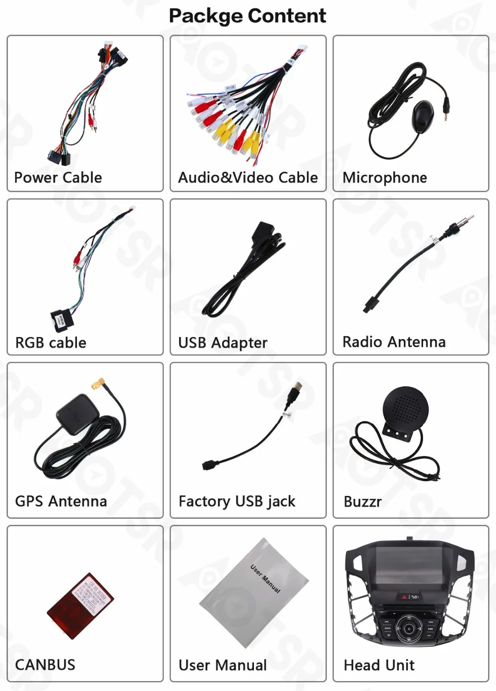 Top Aotsr Android 9.0 GPS navigation Car DVD Player For Ford Focus 2012-2017 multimedia 2 din radio stereo 64GB Free backup camera 5