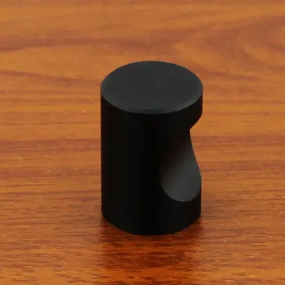 18mm Modern Round Matte Black Wardrobe Drawer Pull Kitchen Cabinet