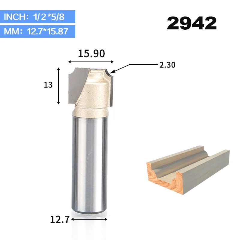 HUHAO 1 шт. 1/" хвостовик двойной фреза для отделки кромки биты для дерева плоское дно Резак карбида вольфрама Деревообрабатывающие инструменты фреза - Длина режущей кромки: 2942
