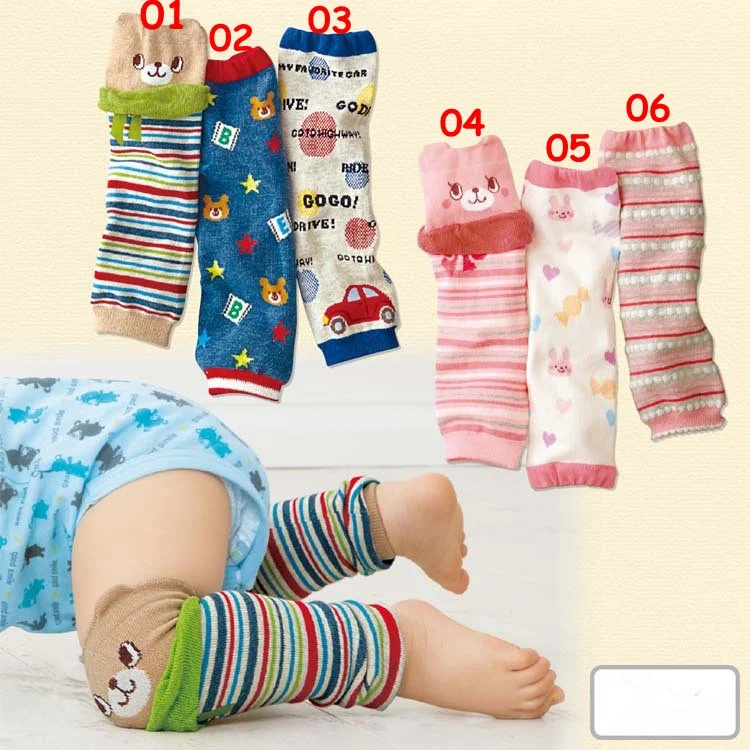 

Infant cotton legwarmer good quality Baby girl boy cartoon print Knee pads Adult arm warmer