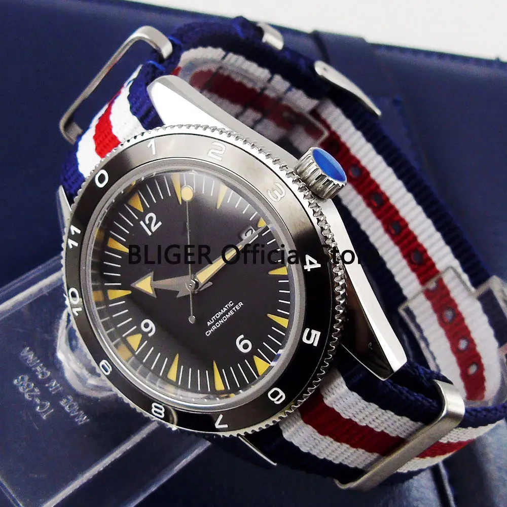 

Sapphire Crystal 41mm Black Sterile Dial Ceramic Rotating Bezel Luminous Marks 5ATM Waterproof Automatic Movement Men's Watch B1
