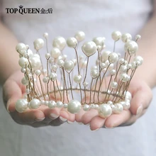 TOPQUEEN HP184 свадебные аксессуары для волос для свадьбы тиара и корона ручной работы свадебные аксессуары для волос; Свадебные тиара Свадебная повязка на голову