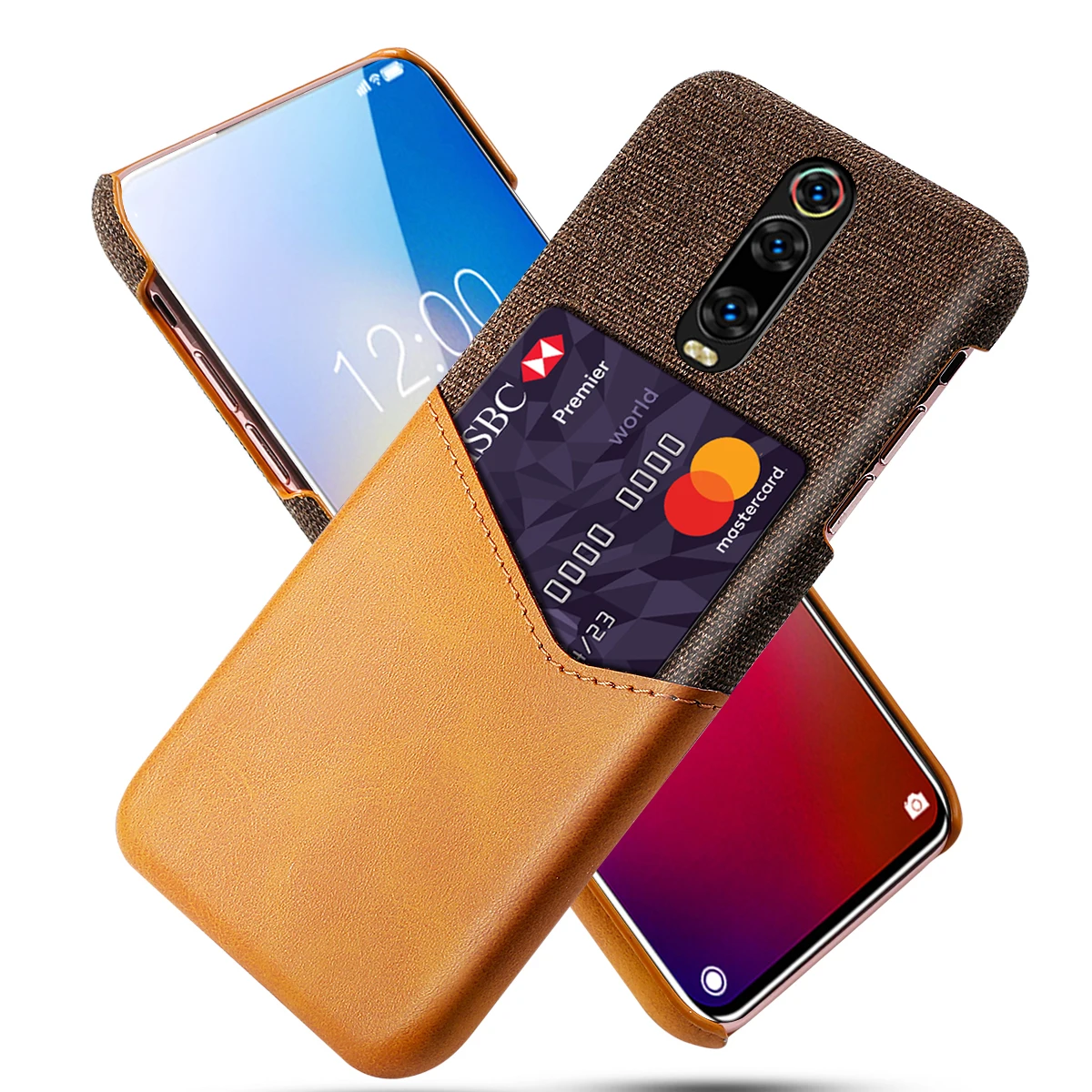 

For Xiaomi Redmi K20 Pro Case Slim Splicing Soft Fabric Cloth PU Leather Card Holder Back Cover For Xiaomi Redmi K20 Case