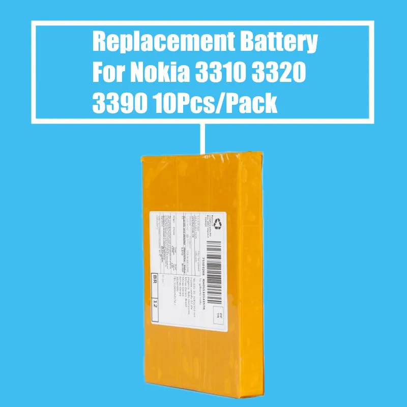 10 шт./упак. сменная батарея 1300mah для Nokia 3310/3330/2260/3315/3320/3350/3360/3390/3510/3520/1220/1221/1260/Высокое