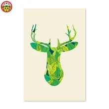 Король зеленый лист олень Diy цифровая картина маслом по номерам рисунок картина ручной работы декоративные картины на стену