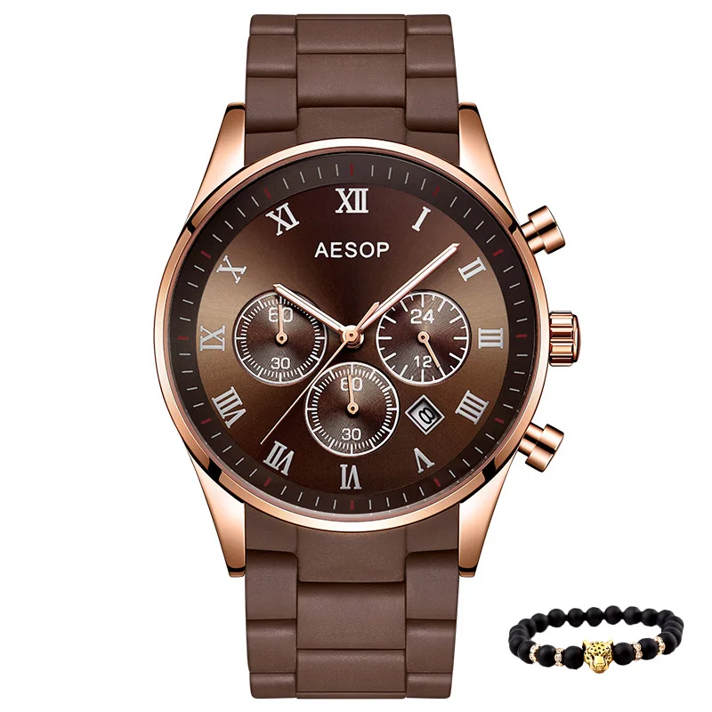

2018 AESOP Sport Men Watches Quartz military watch men Fashion CasualSteel Male Wristwatch Business Waterproof Relogio Masculino